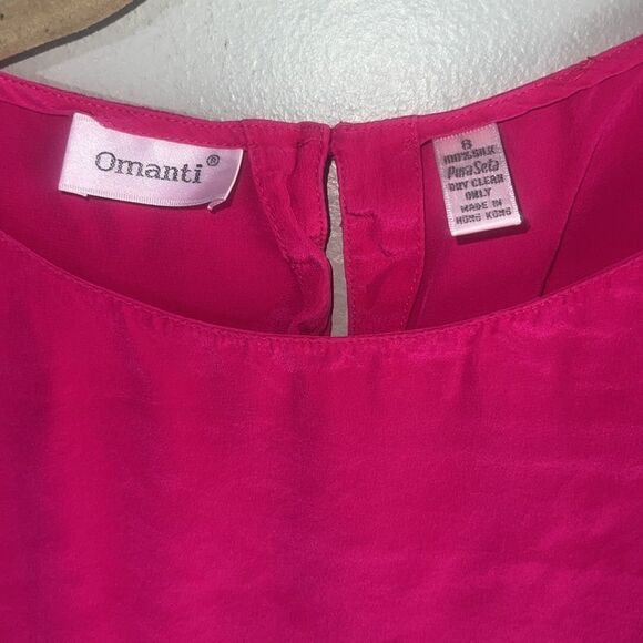 Omanti 100% silk short sleeve top size 8 - Picture 4 of 6
